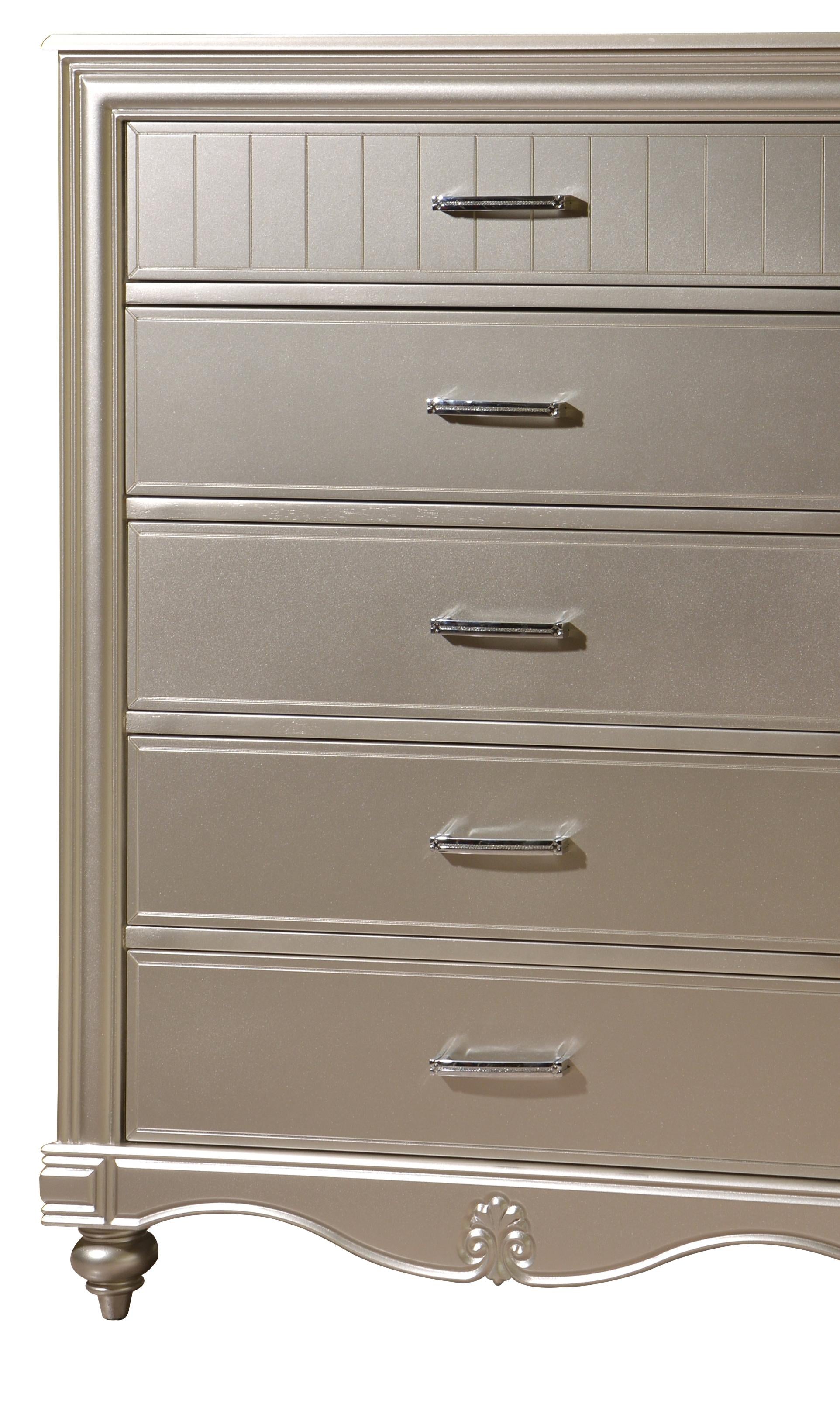 Faisal Transitional Style Chest in Champagne finish Wood