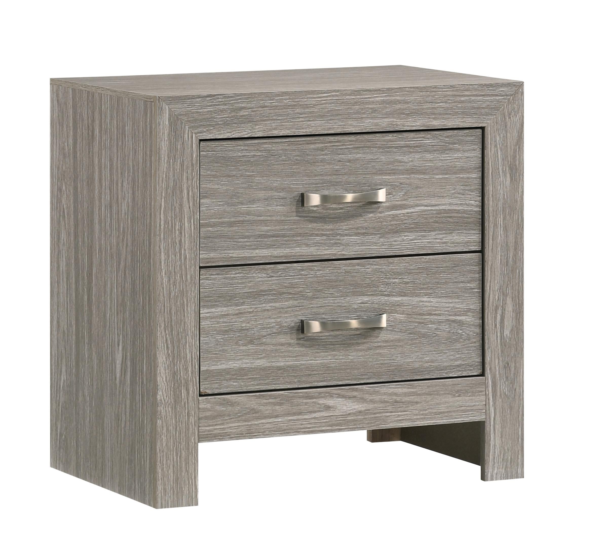 Yasmine White Modern Style Nightstand in Gray finish Wood image