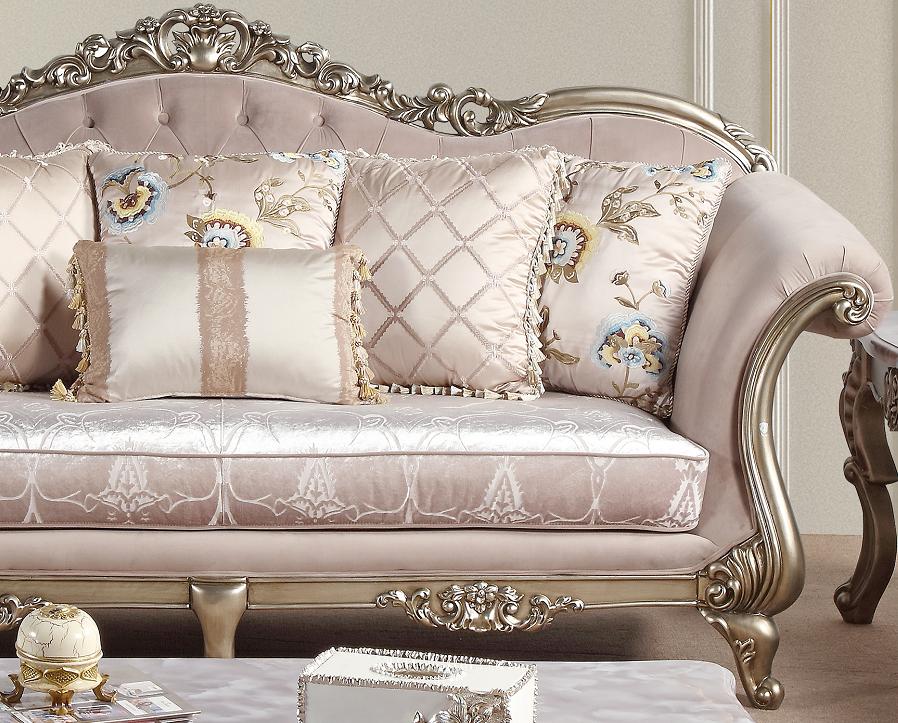 Ariana Traditional Style Loveseat in Champagne finish Wood
