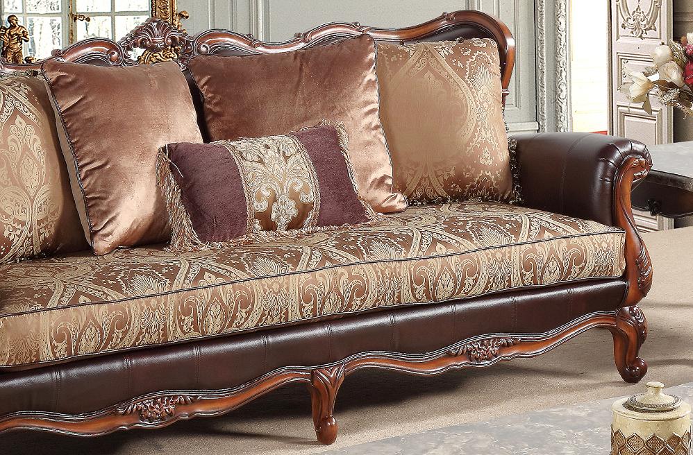 Anne Traditional Style Sofa in Cherry finish Wood