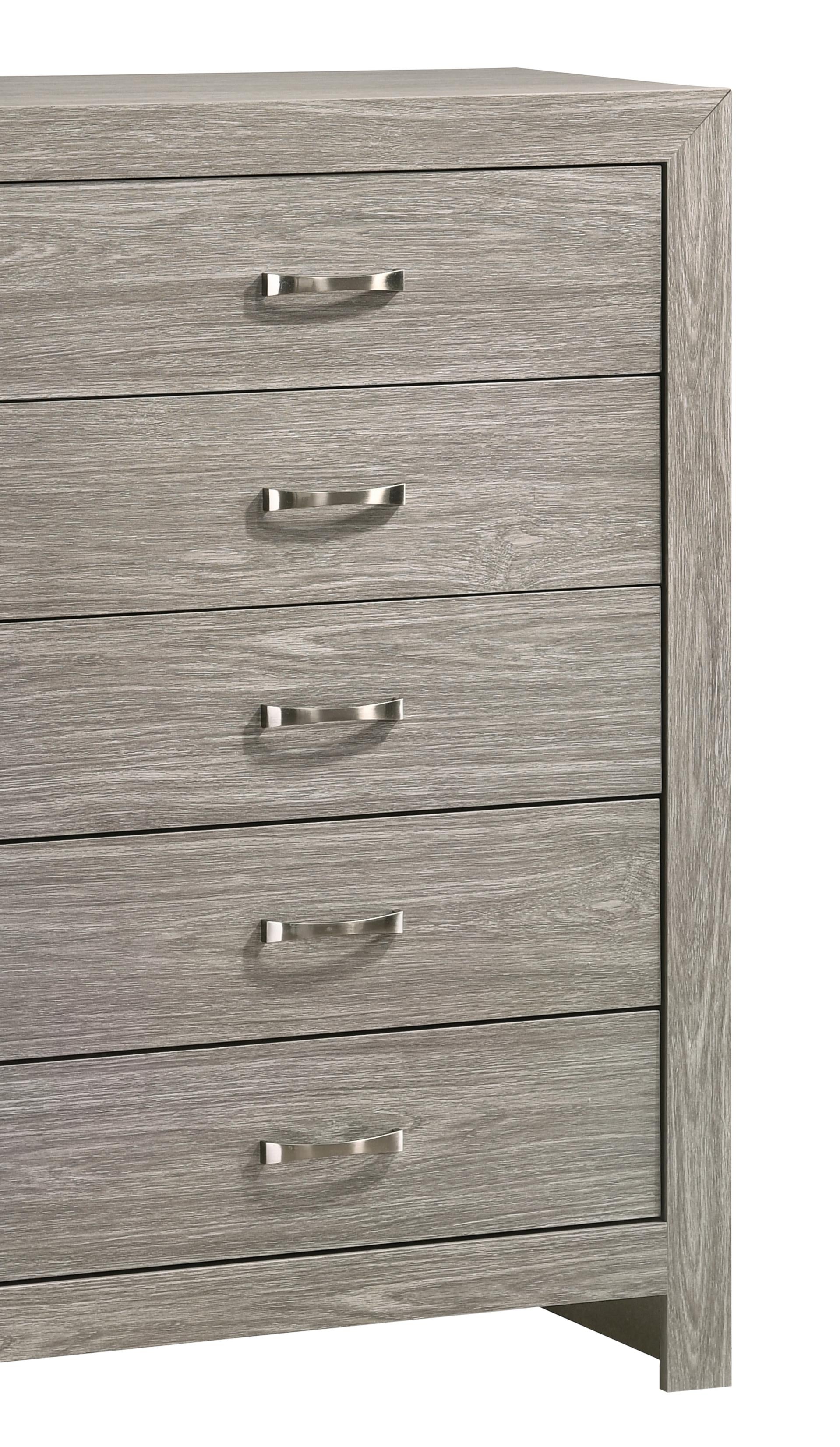 Yasmine White Modern Style Chest in Gray finish Wood