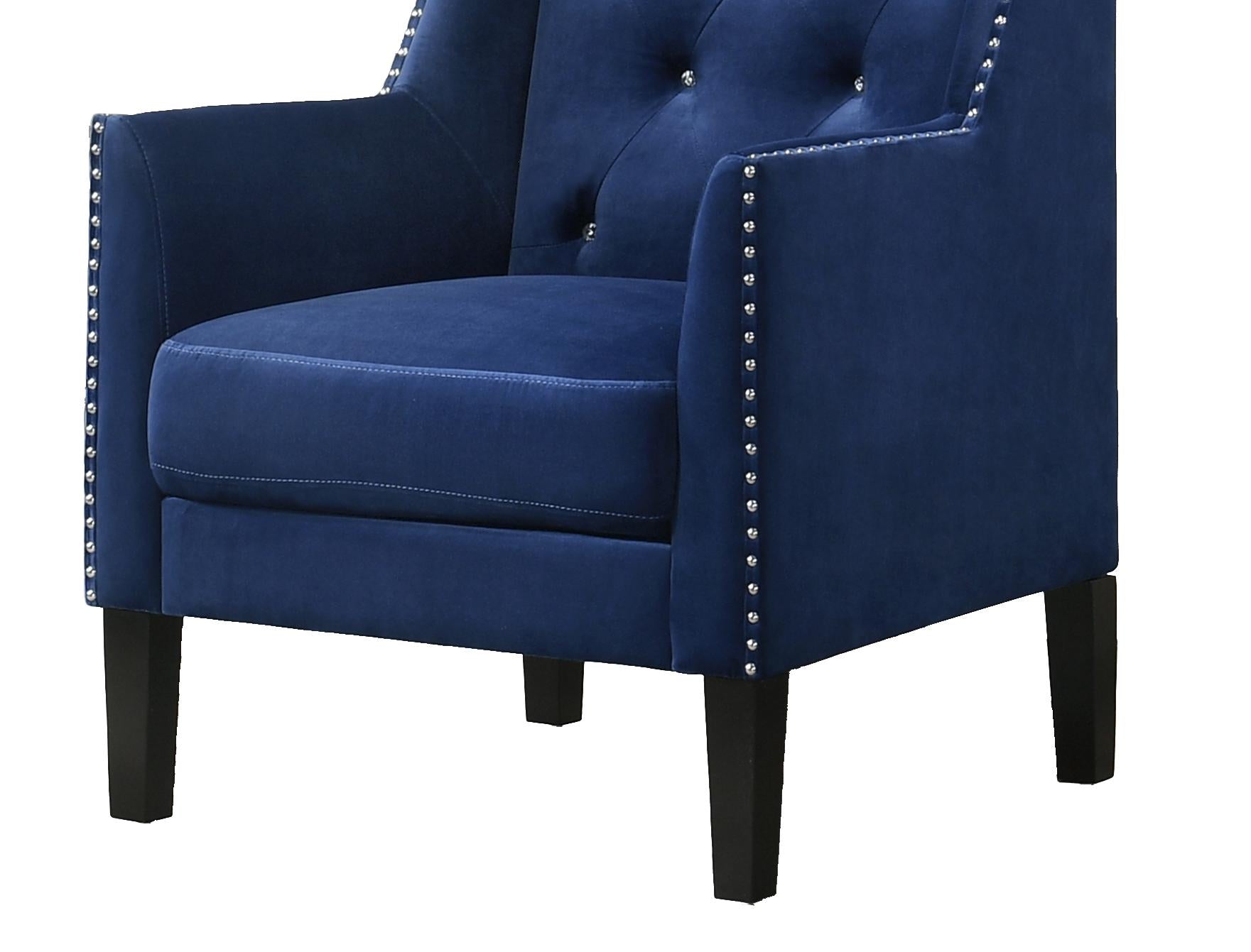 Hollywood Transitional Style Blue Accent Chair