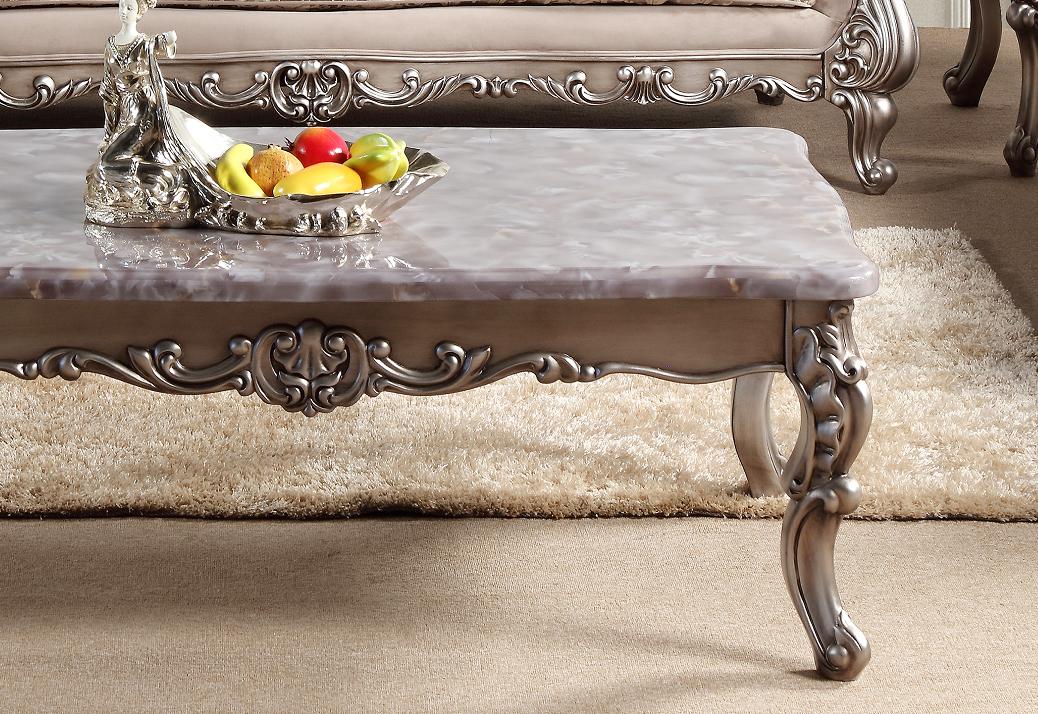 Cristina Traditional Style End Table in Silver finish Wood