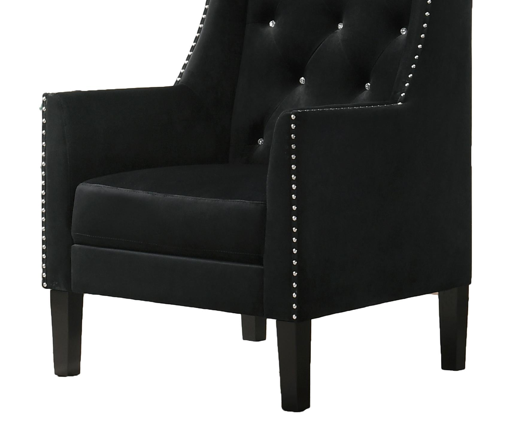 Hollywood Transitional Style Black Accent Chair