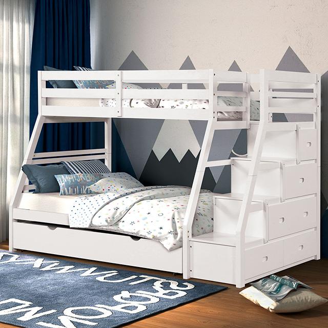 Ellington Twin/Full Bunk Bed White & Espresso