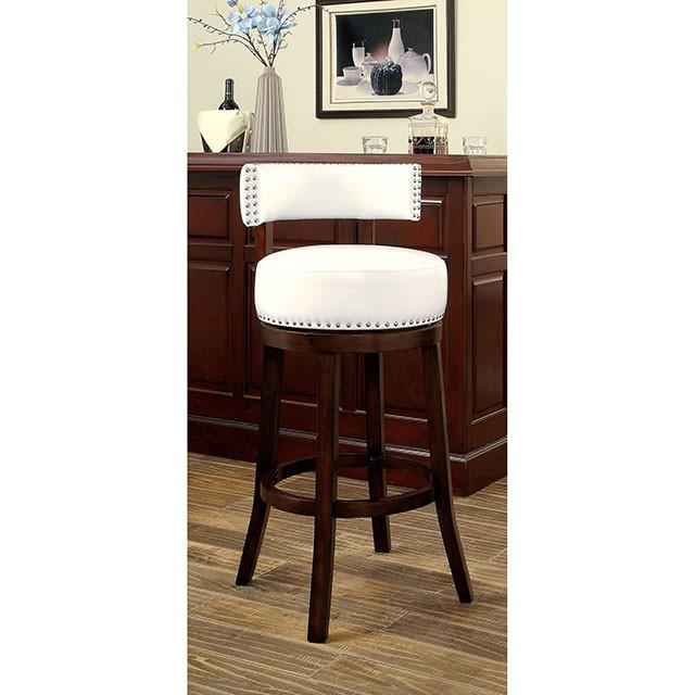 SHIRLEY Dark Oak/White 24" Bar Stool image