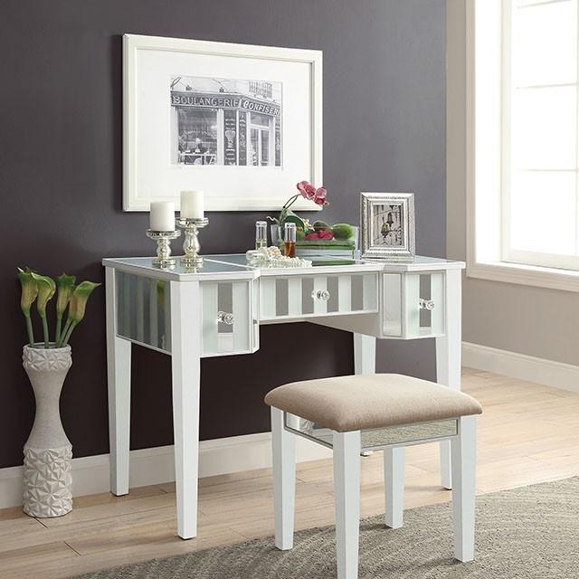 Joyce White Vanity w/ Stool image