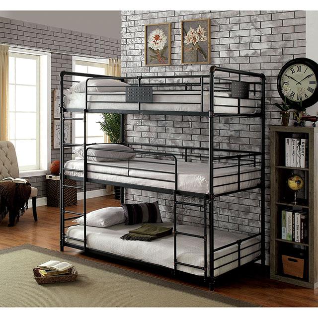 Olga I Antique Black Twin/Twin/Twin Bunk Bed image