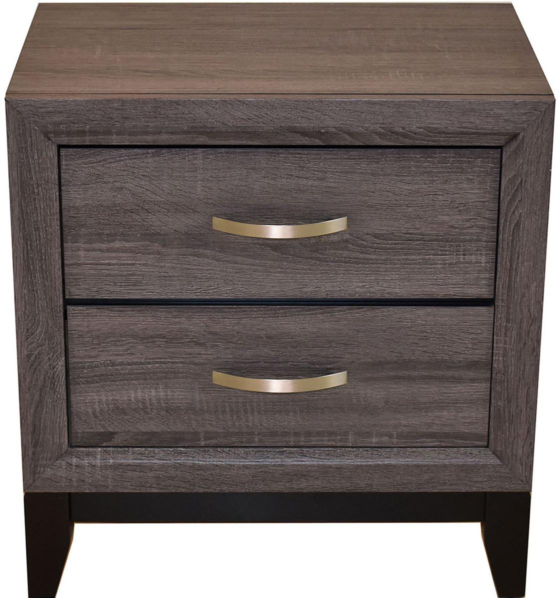 Galaxy Home Hudson 2 Drawer Nightstand in Foil Grey GHF-808857696809 image