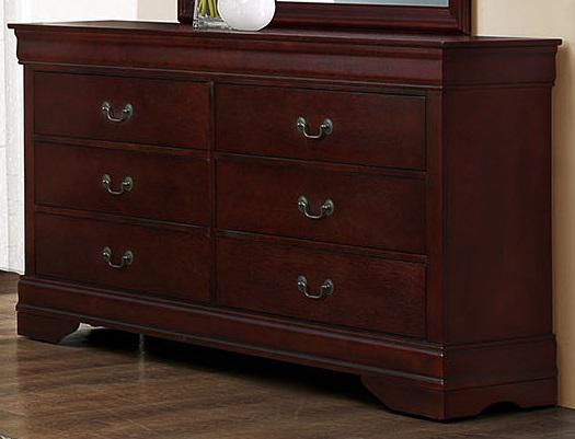 Galaxy Home Louis Phillipe 6 Drawer Dresser in Cherry GHF-808857970619