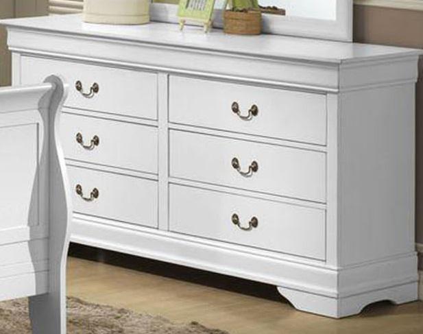 Galaxy Home Louis Phillipe 6 Drawer Dresser in White GHF-808857521040
