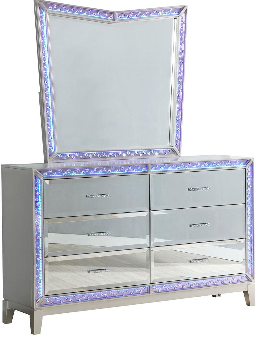 Galaxy Home Luxury 6 Drawer Dresser in Silver GHF-808857996602