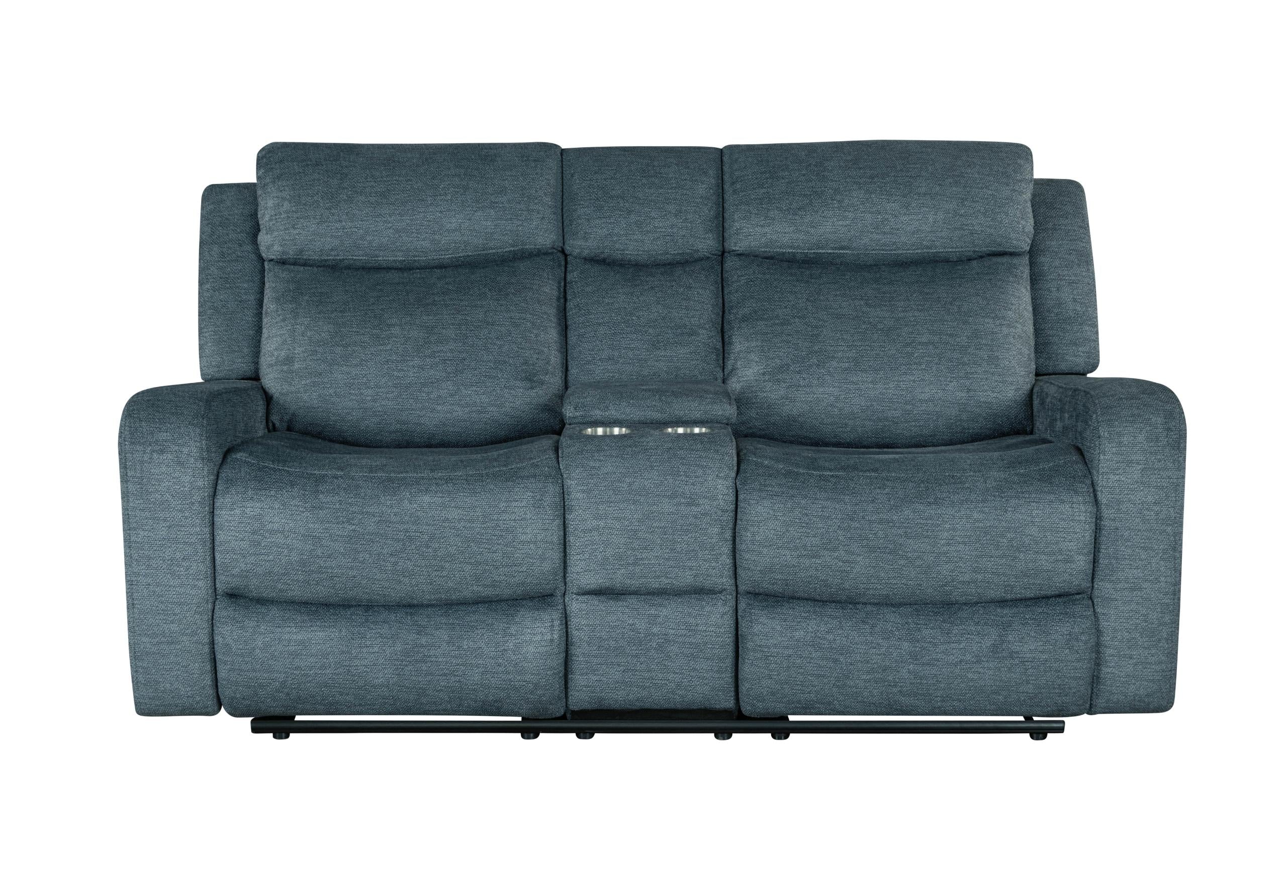 U6024 DARK GREY 9 CONSOLE RECLINING LOVESEAT image