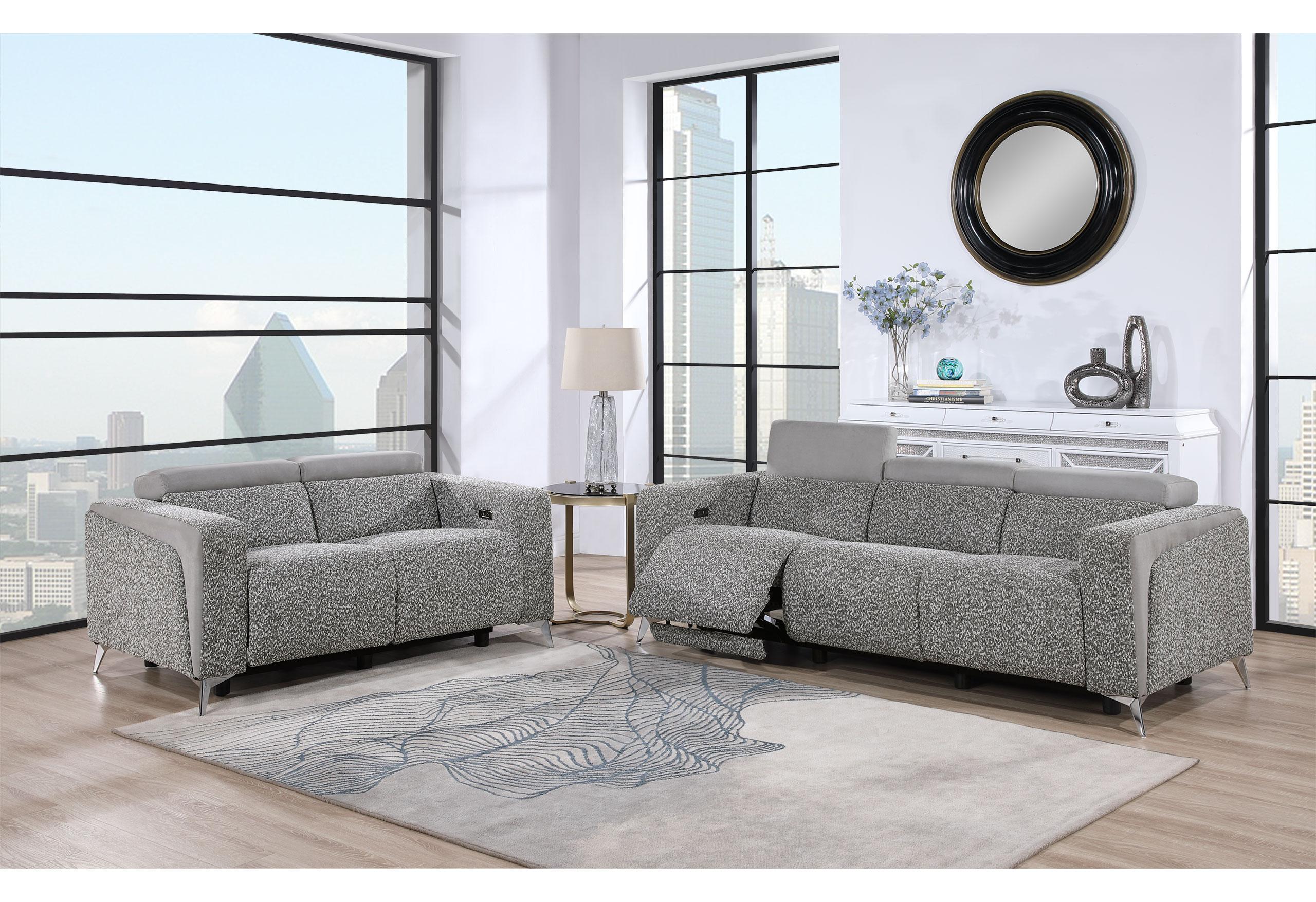 U8521 TAUPE/DARK GREY 36 POWER RECLINING LOVESEAT image