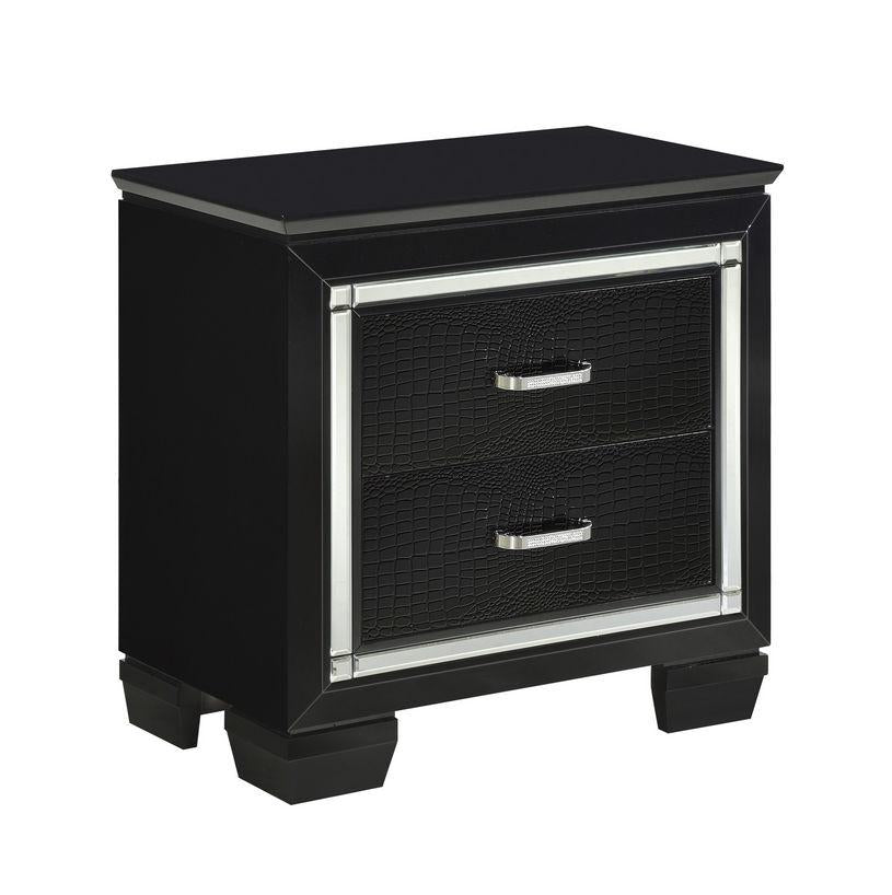 Homelegance Allura Nightstand in Black 1916BK-4