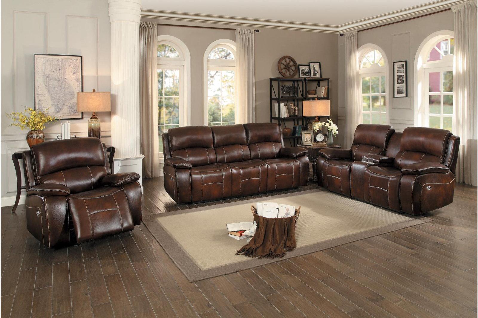 Mahala Power Double Reclining Loveseat in Brown 8200BRW-2PW