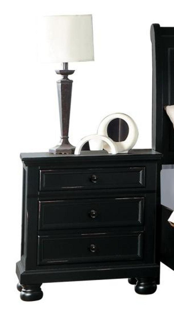 Laurelin 3 Drawer Nightstand in Black 1714BK-4 image