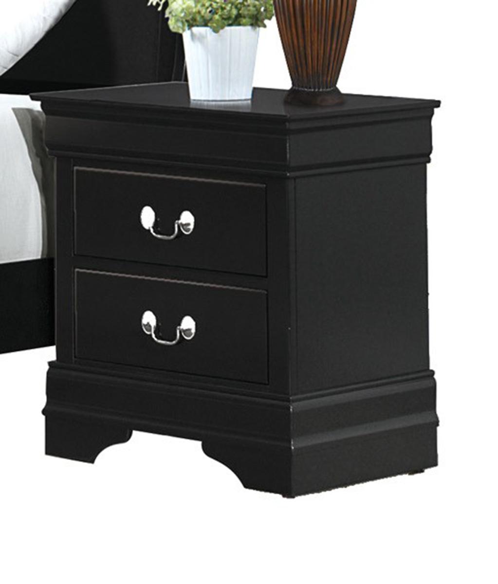 Homelegance Mayville 2 Drawer Nightstand in Black 2147BK-4 image