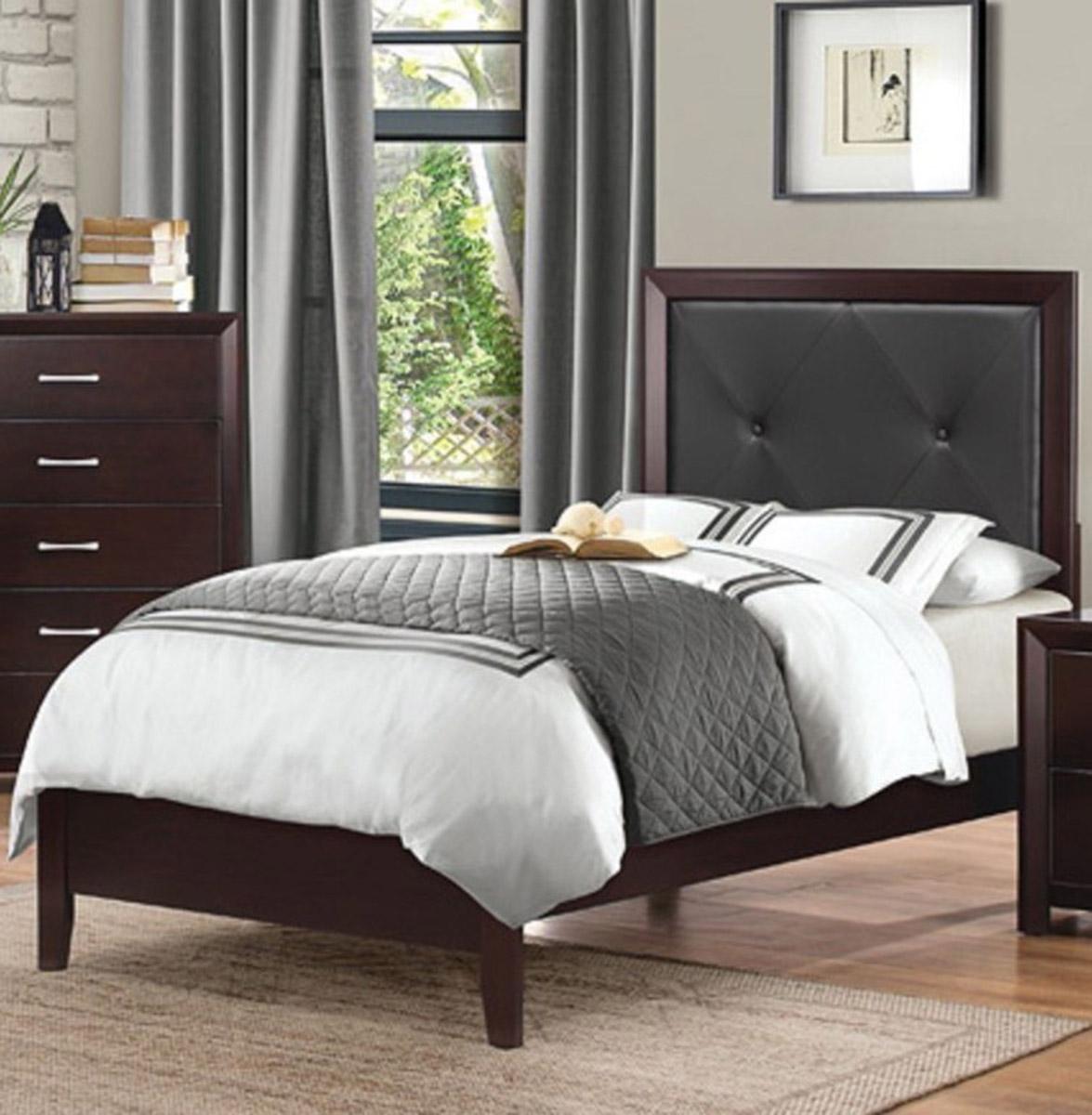 Edina Twin Panel Bed in Espresso-Hinted Cherry 2145T-1 image