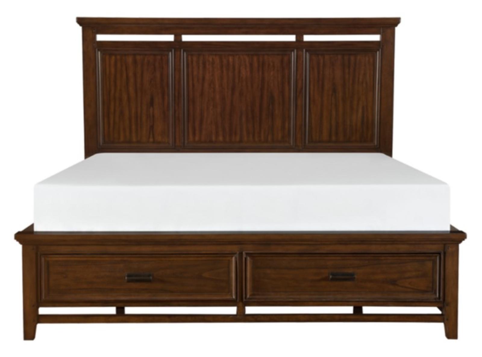 Homelegance Frazier King Upholstered Storage Platform Bed in Dark Cherry 1649K-1EK* image