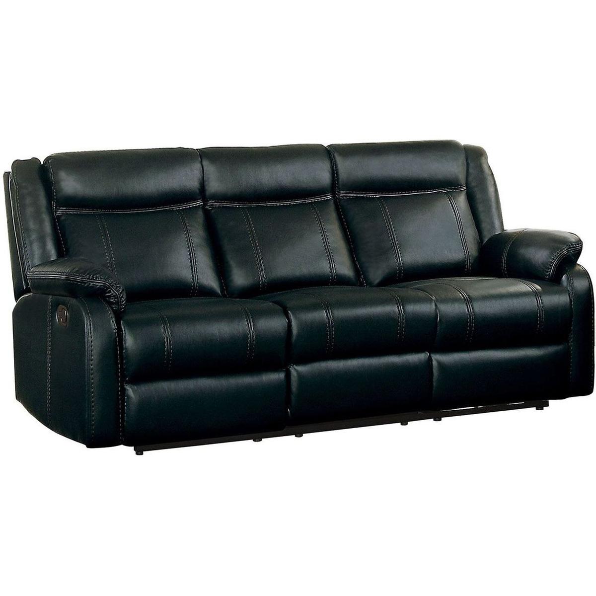 Homelegance Furniture Jude Double Glider Recliner Sofa in Black 8201BLK-3 image