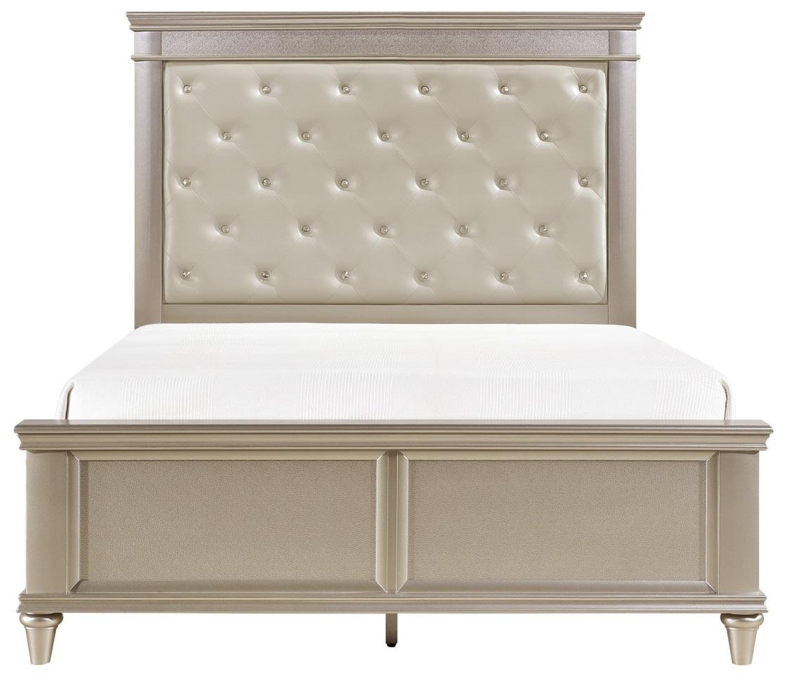 Celandine Queen Panel Bed in Pearl/Silver 1928-1*