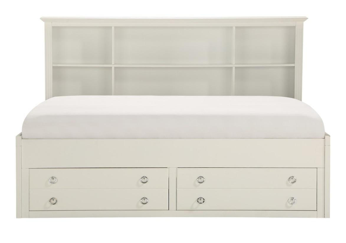 Meghan Twin Lounge Storage Bed in White 2058WHPRT-1*