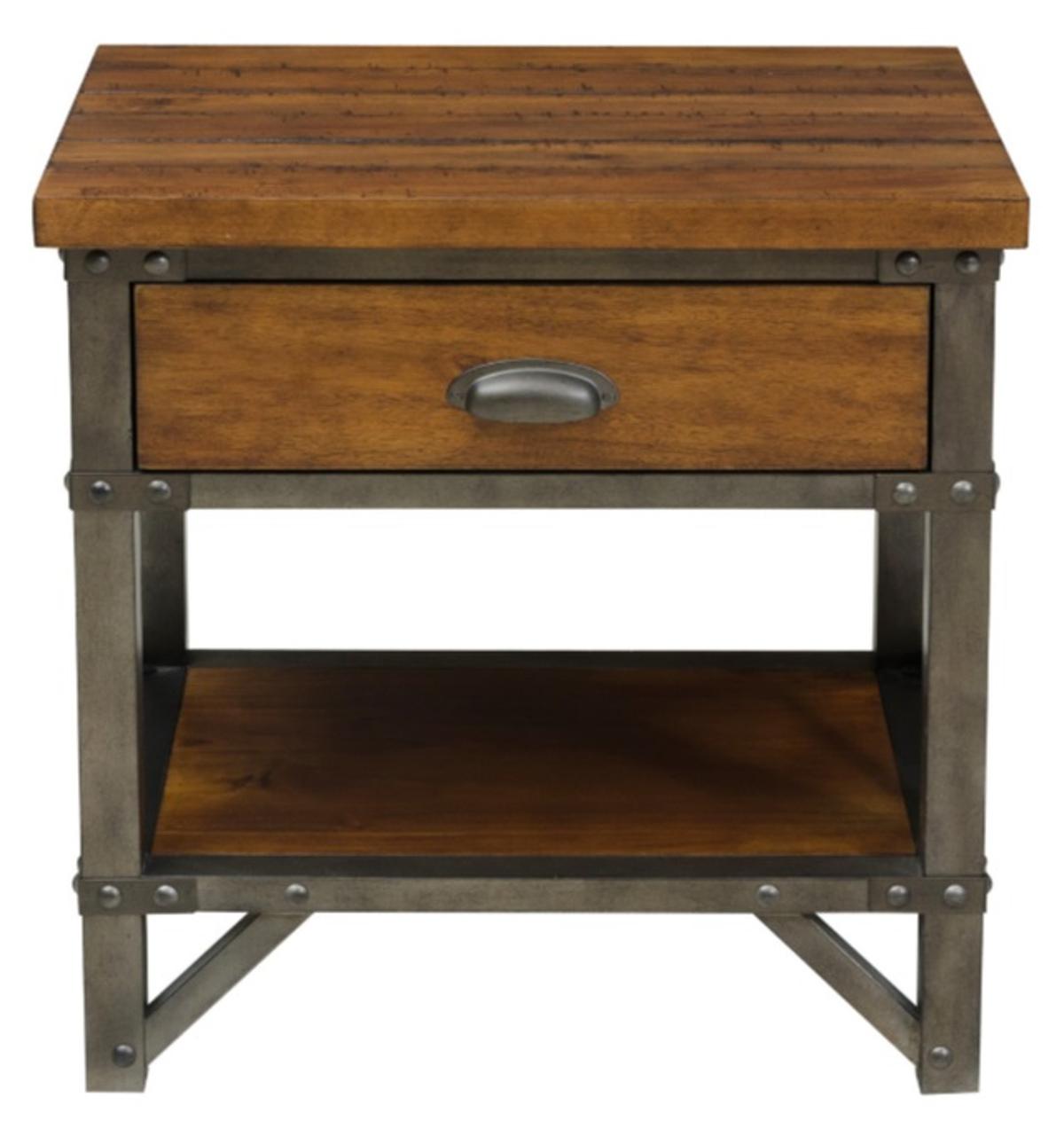 Holverson Nightstand in Rustic Brown & Gunmetal 1715-4 image