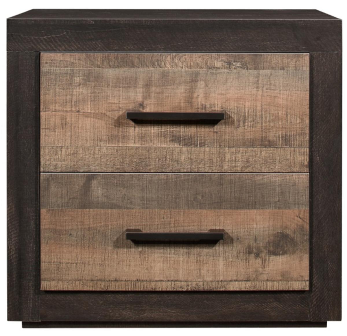 Homelegance Miter Nightstand in Rustin Mahogany & Dark Ebony 1762-4 image