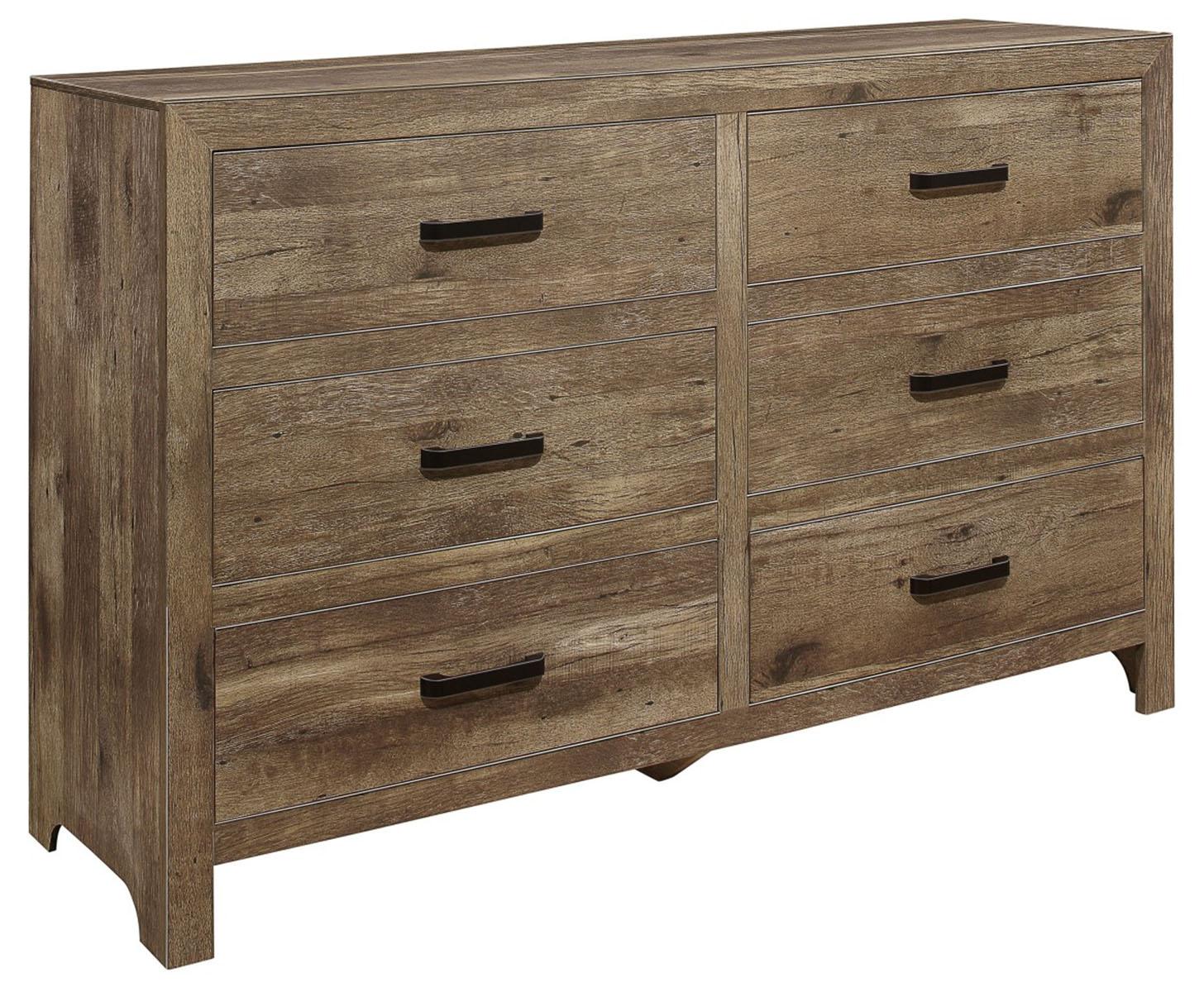 Homelegance Furniture Mandan 6 Drawer Dresser in Weathered Pine 1910-5 image