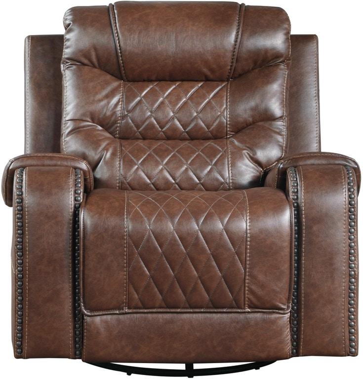 Putnam Swivel Glider Reclining Chair in Brown 9405BR-1 image