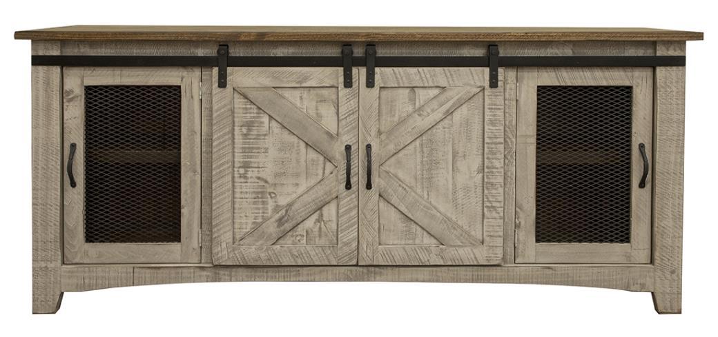 Pueblo Gray 4 Doors, 80" TV Stand