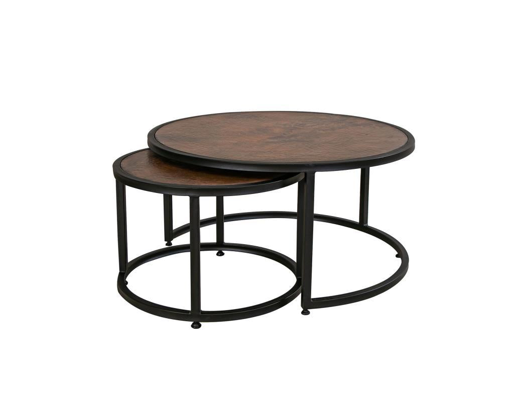 Blackburn Set w/ 2 Cocktail Tables, w/ Copper Top and Iron Base image