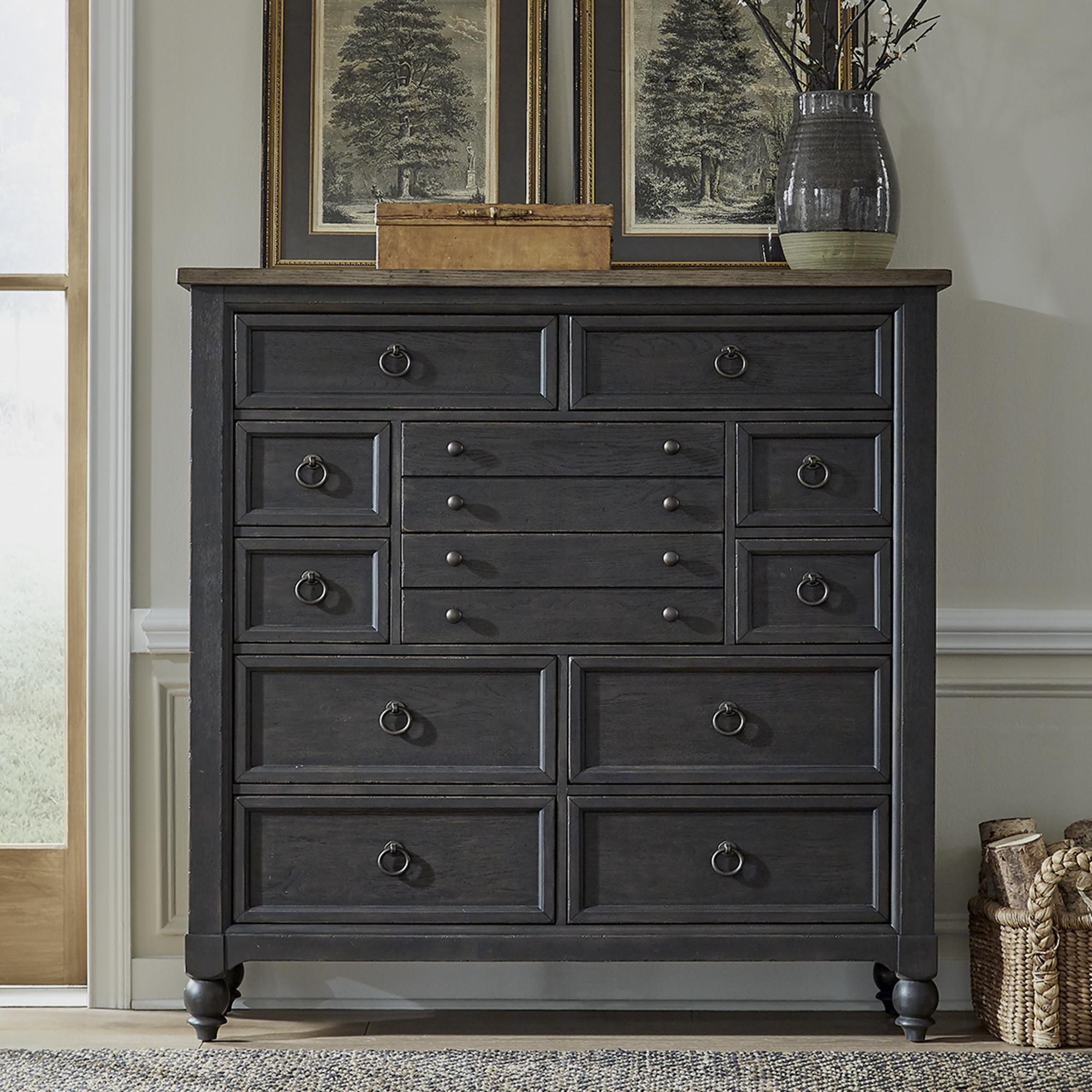 Americana Farmhouse 12 Drawer Chesser - Black image