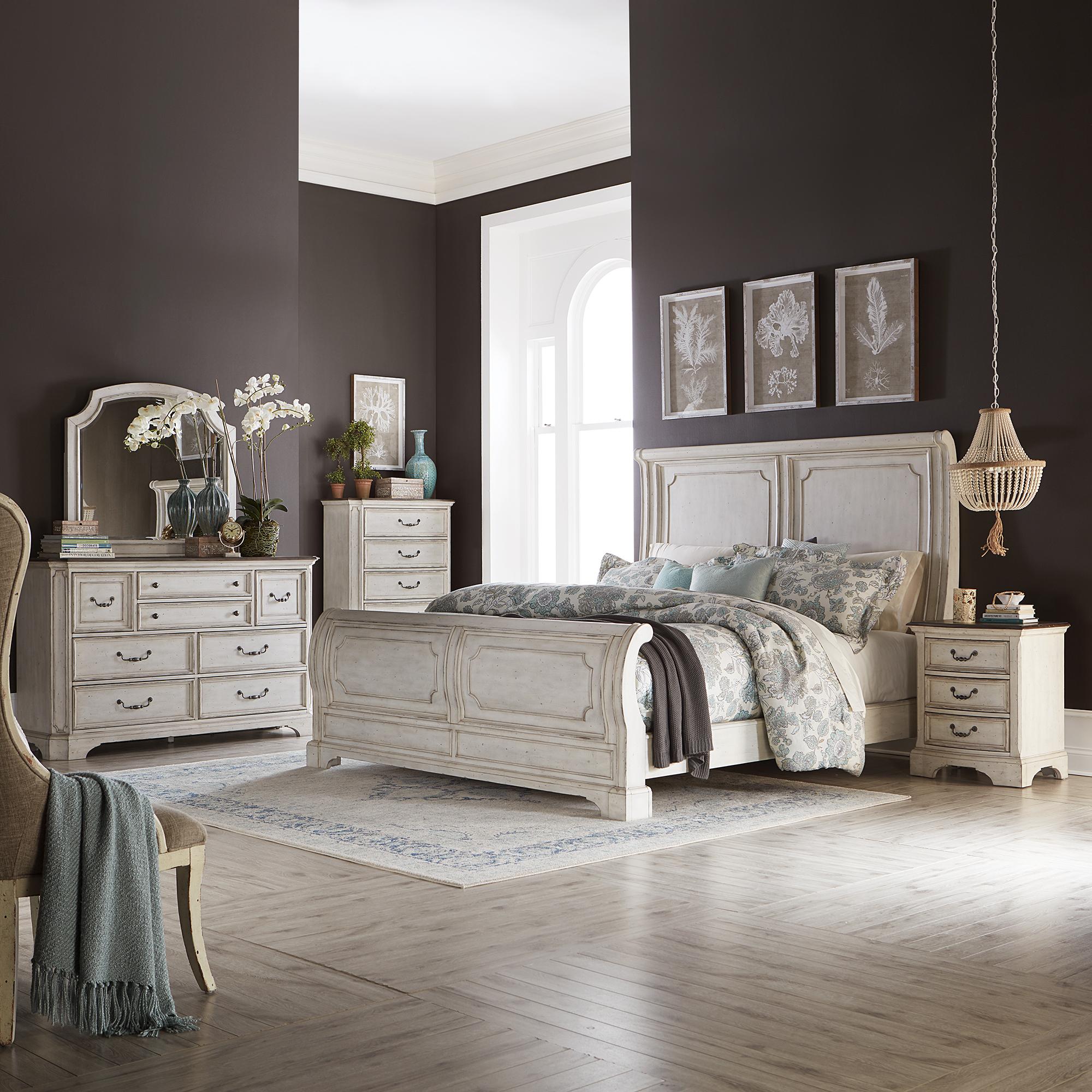 Abbey Road King Sleigh Bed, Dresser & Mirror, Chest, Nightstand image