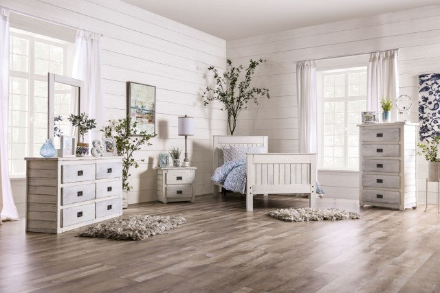 Rockwall Full, Queen, & Twin Bed White, Gray, & White