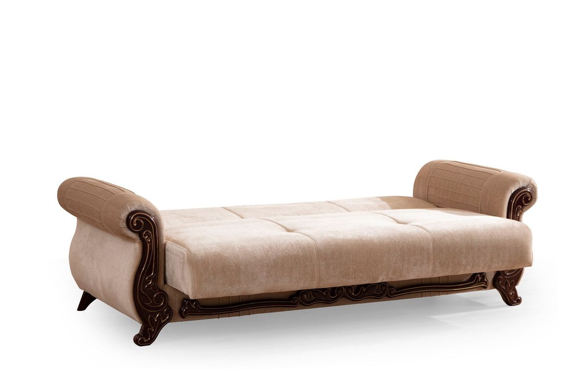 Galaxy Home Carmen Sleeper Sofa in Beige