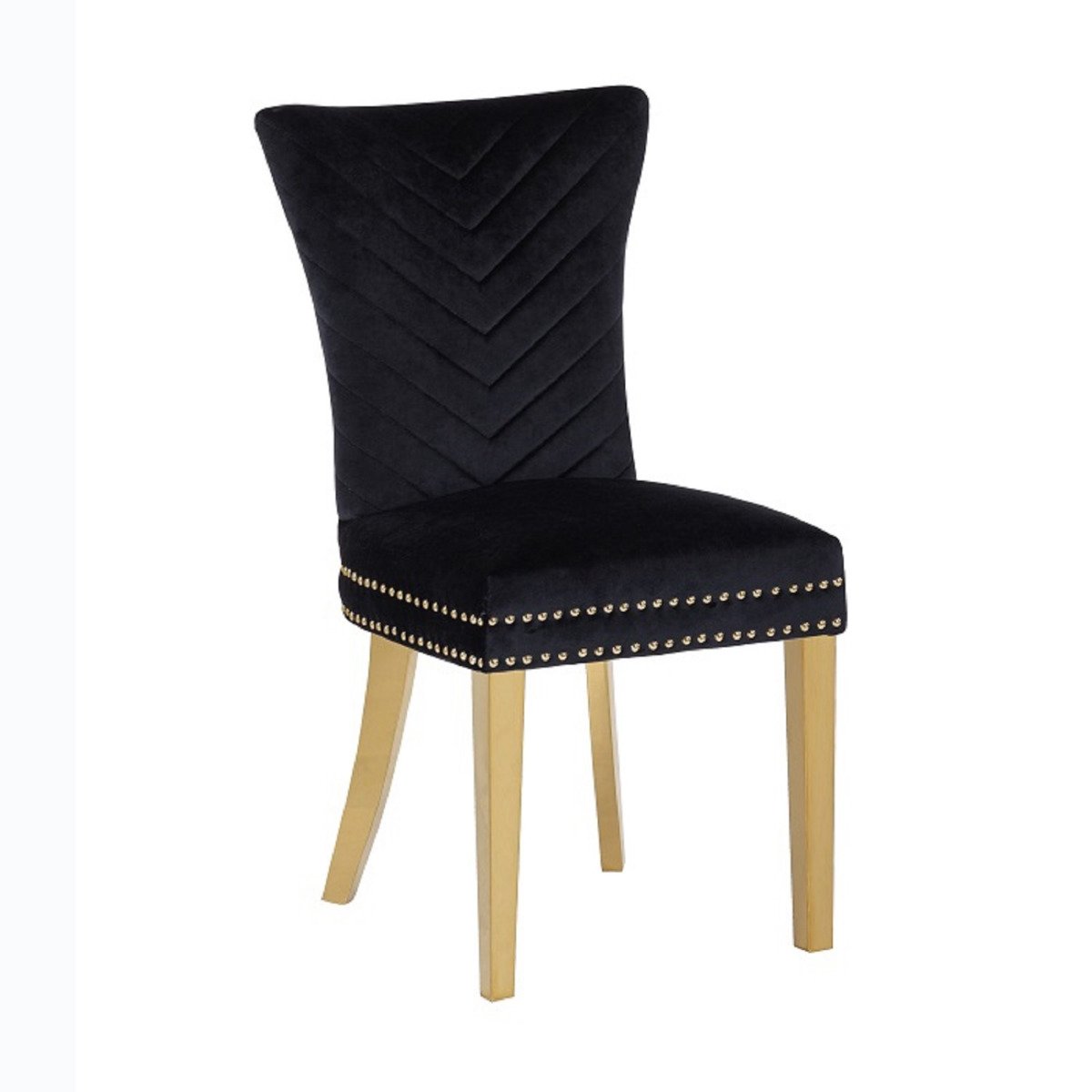 Galaxy Home Eva Gold Legs Dining Chair (Set of 2) in Black