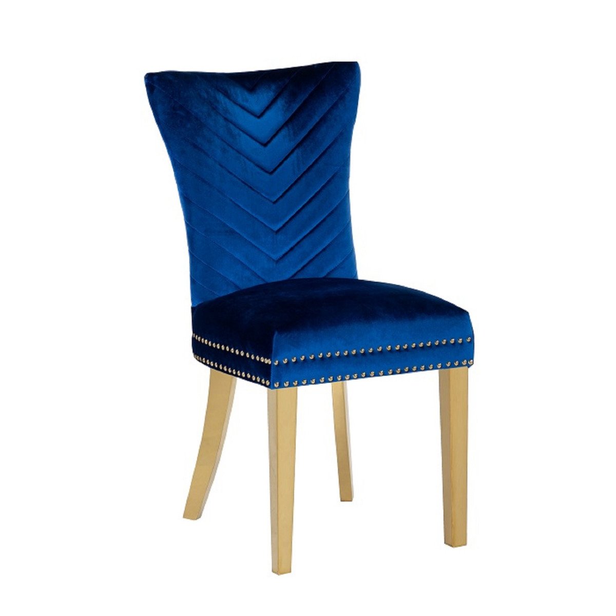 Galaxy Home Eva Gold Legs Dining Chair (Set of 2) in Blue