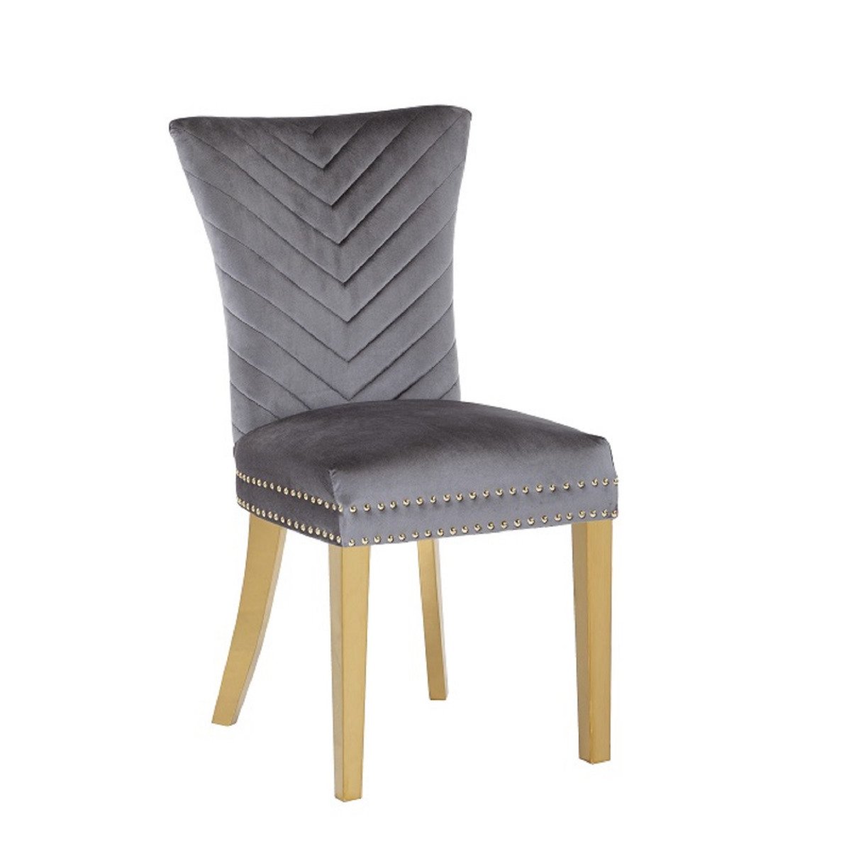 Galaxy Home Eva Gold Legs Dining Chair (Set of 2) in Grey