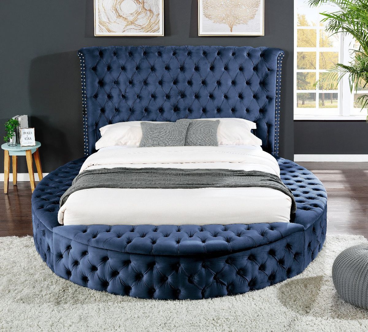 Galaxy Home Hazel King Bed in Blue