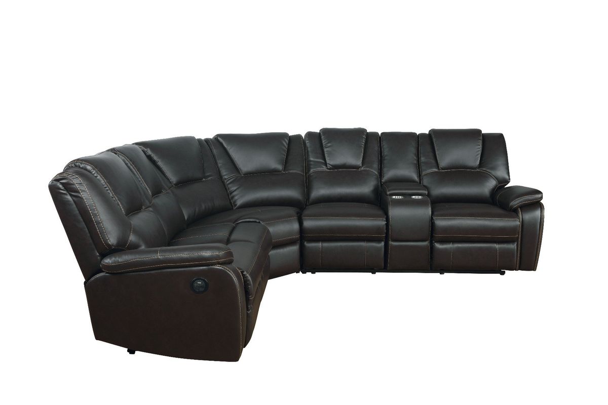 Galaxy Home Hong Kong Power Reclining Sectional in Black