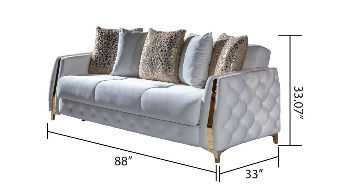 Galaxy Home Lust Sleeper Sofa in Off White