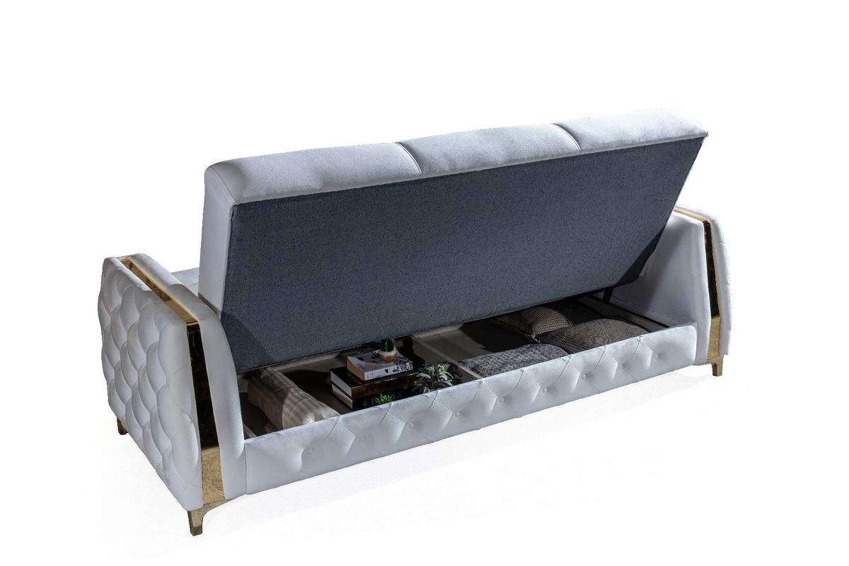 Galaxy Home Lust Sleeper Sofa in Off White