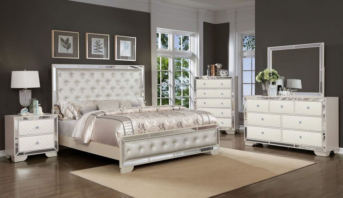 Galaxy Home Madison King Size Upholstery Bed in Beige