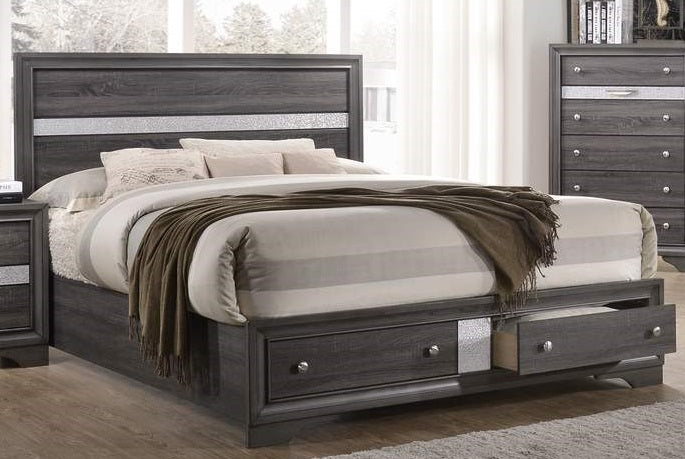 Galaxy Home Matrix Queen Bed in Gray