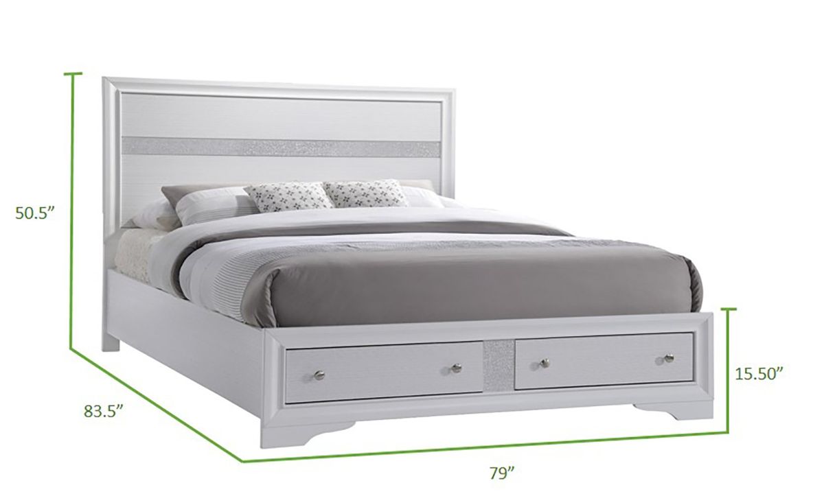 Galaxy Home Matrix King Bed in White