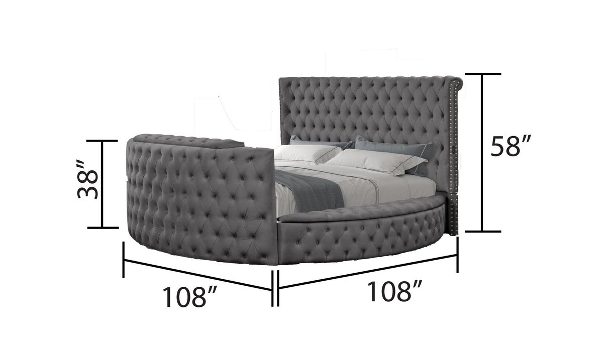 Galaxy Home Maya Queen Bed in Gray image