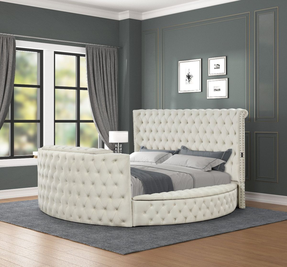 Galaxy Home Maya Queen Bed in Cream