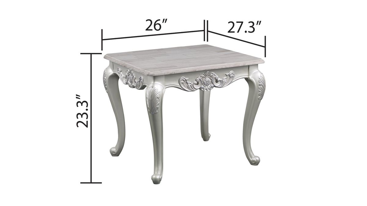 Galaxy Home Melrose End Table in Silver